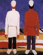 Kasimir Malevich Two men portrait oil